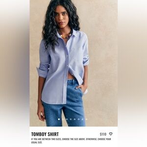 Sezane Tomboy Shirt Blue - Size 4